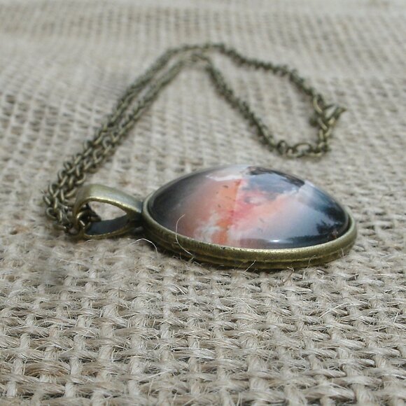 Comet Meteor Glass Cabochon Pendant Necklace - Picture 5 of 12